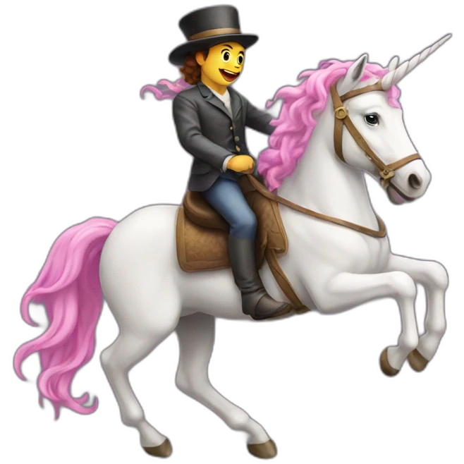 jew riding unicorn rainbow emoji