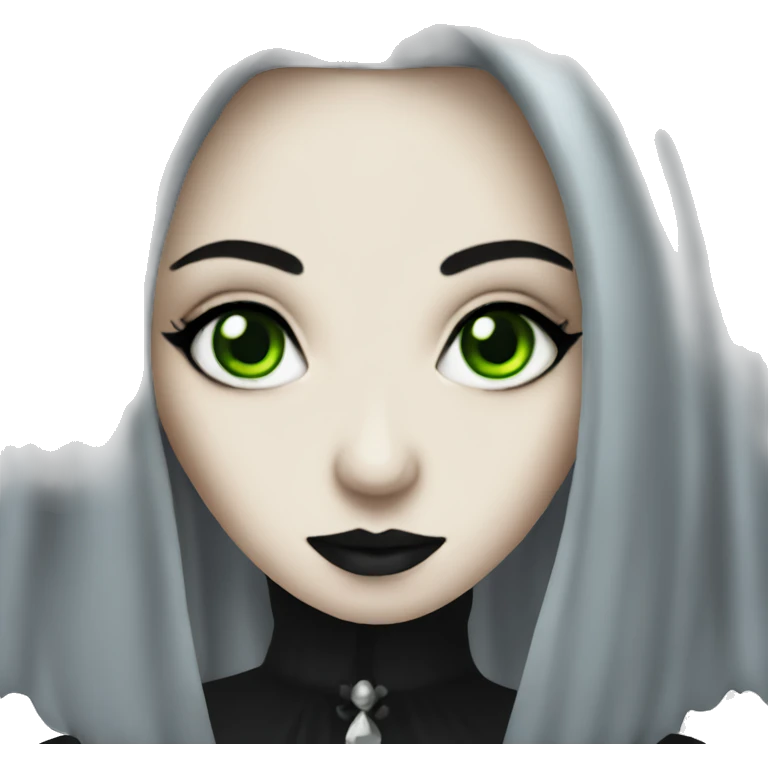 Goth lady with green eyes  emoji