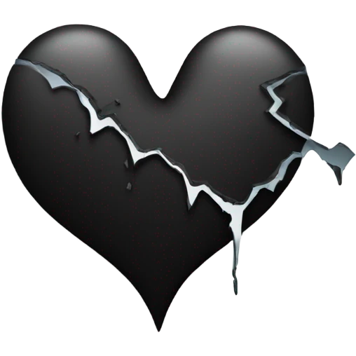 black broken heart one crack emoji