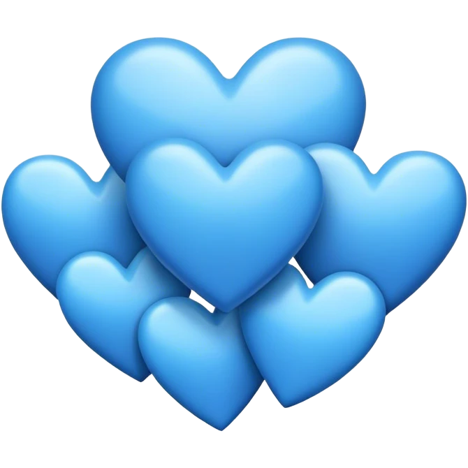 a bunch of blue hearts emoji