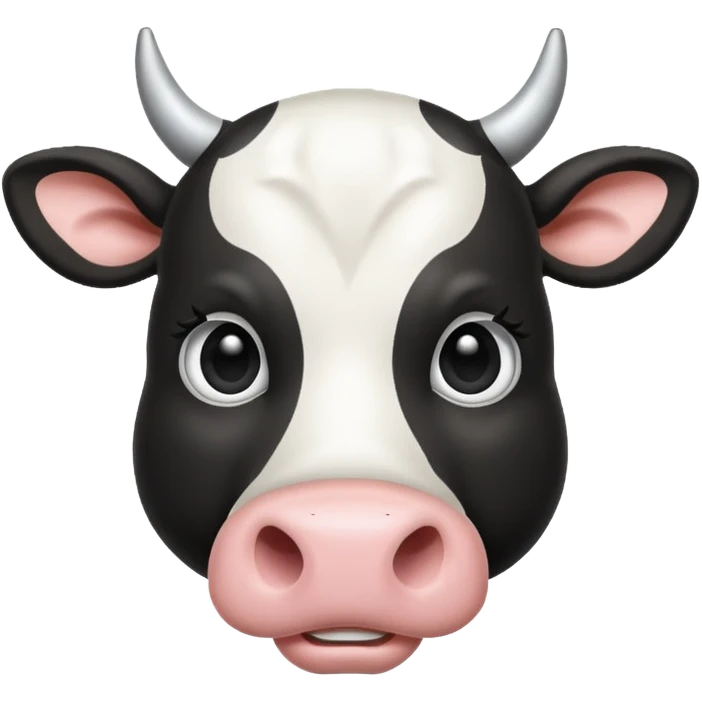 simple cow face, very simple dot eyes emoji