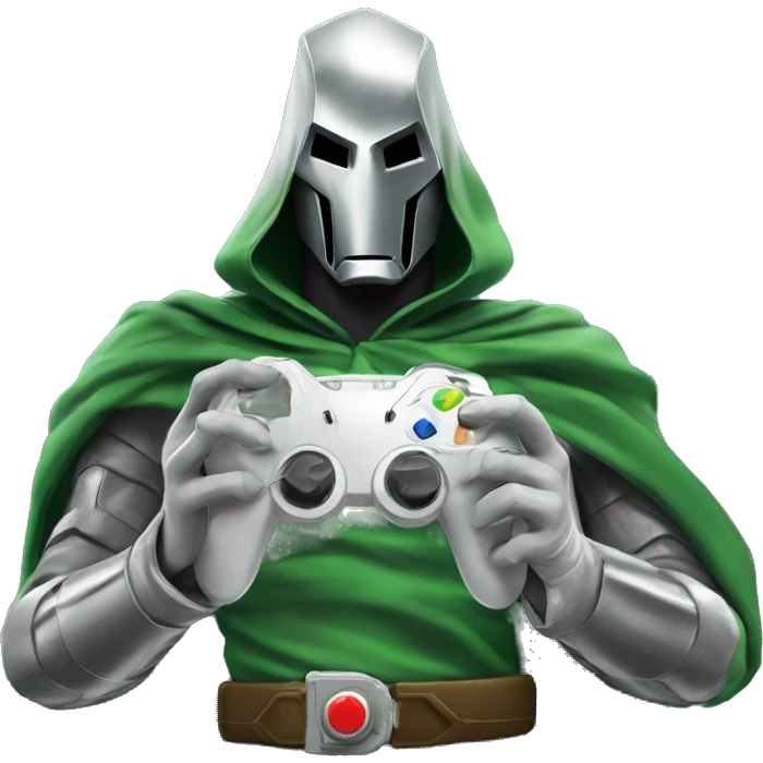 Doctor doom from marvel holding gaming controller in his hand  emoji