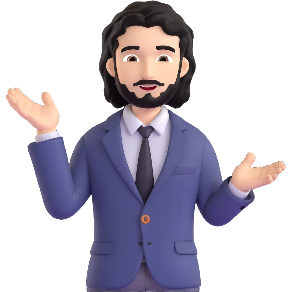 Business strategist with black wavy hair, stubble, chiseled face, wearing blazer and button-up shirt, leading a dynamic leadership workshop, engaging with a circle of participants, energetic teaching pose emoji
