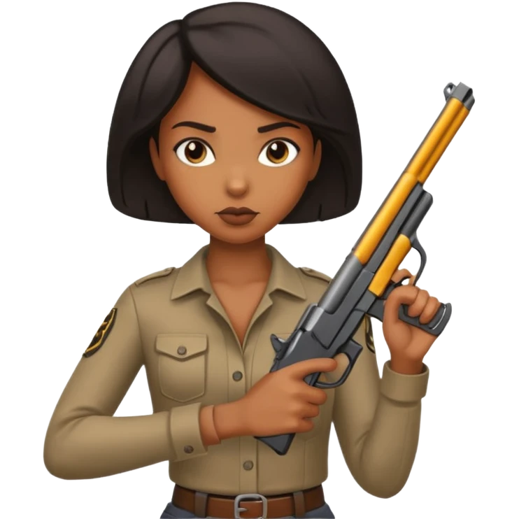 A sexy black female with a gun emoji