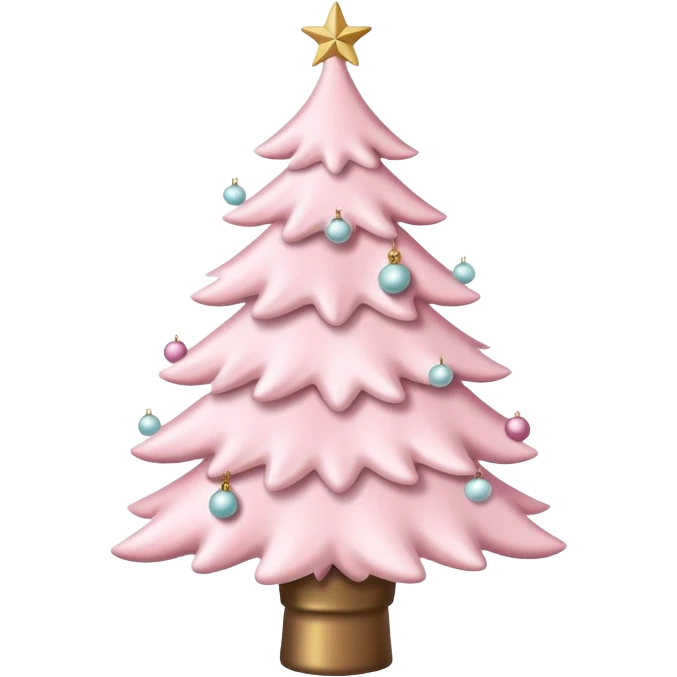 Pastel pink Christmas tree with white ornaments  emoji