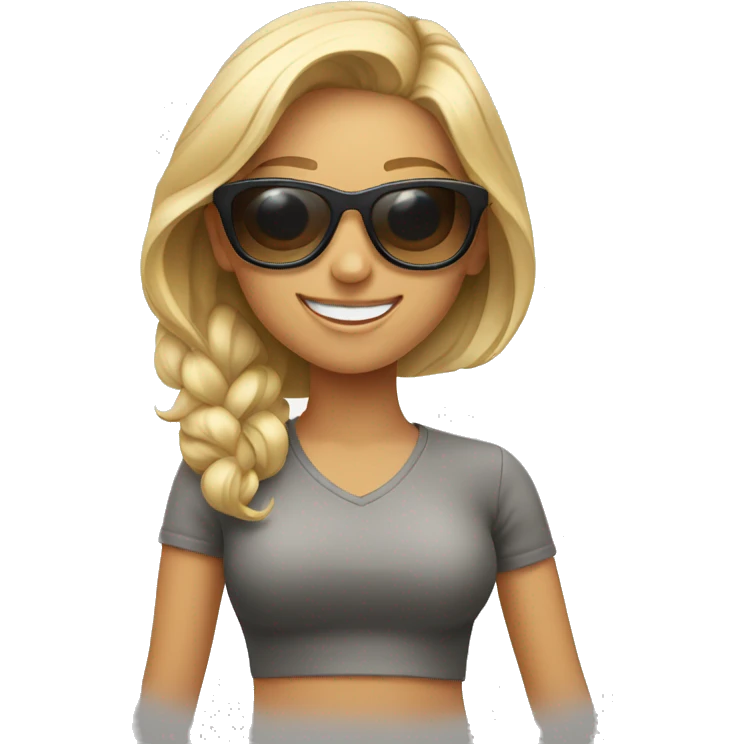 smiling girls in sunglasses emoji