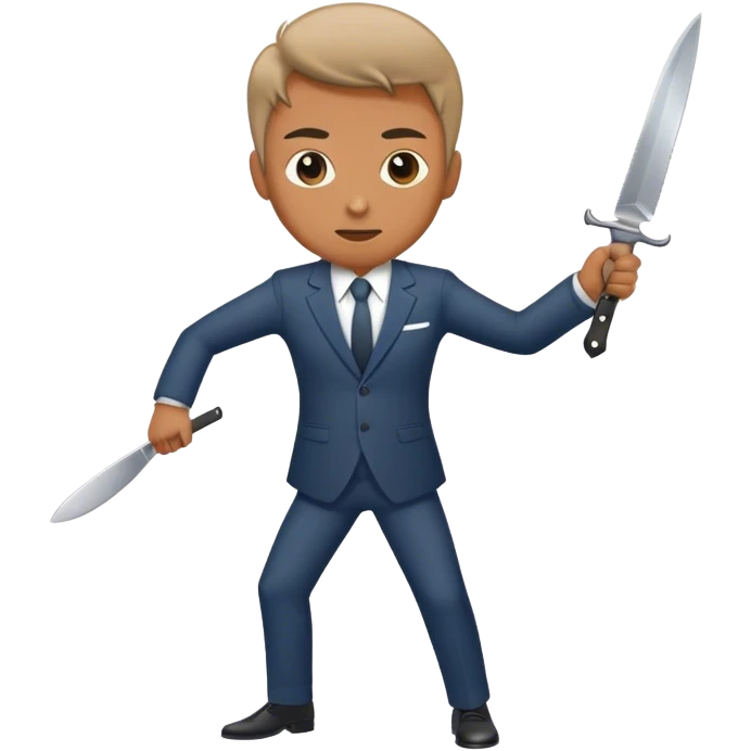 Guy doing sabrage with knife emoji