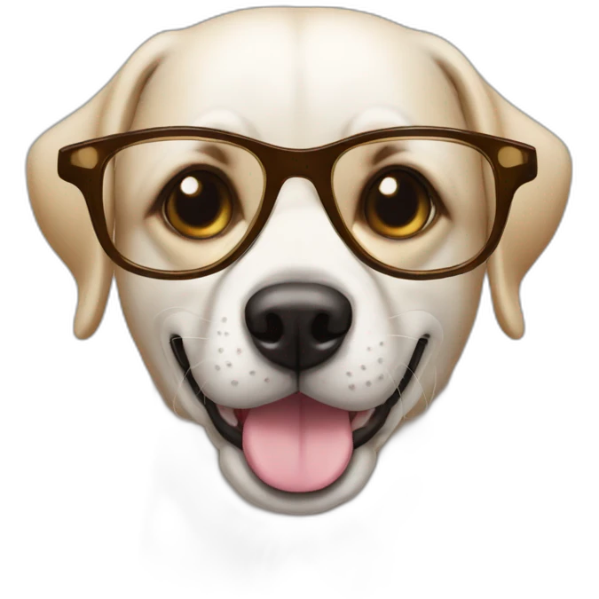 perro con lentes emoji