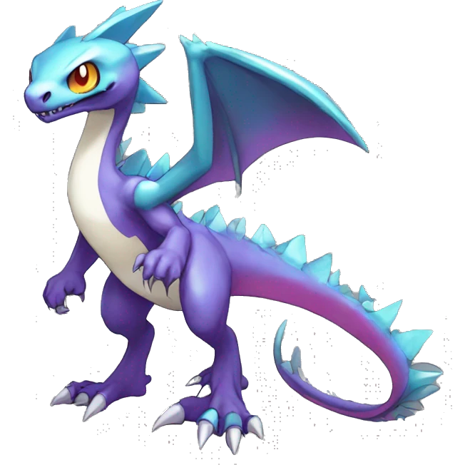  Cool Edgy Cute Shiny Colorful Digimon-Fakemon-Reptile full body emoji