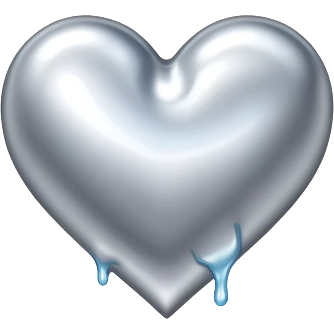 hot melting silver heart emoji