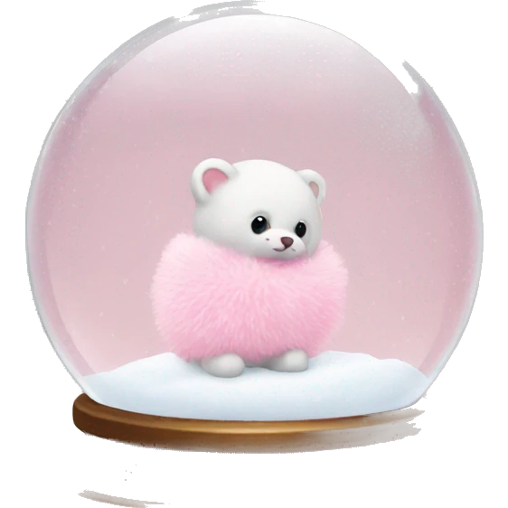 baby pink pompoms in a snow globe emoji