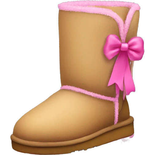cute uggs with a pink ribbon emoji