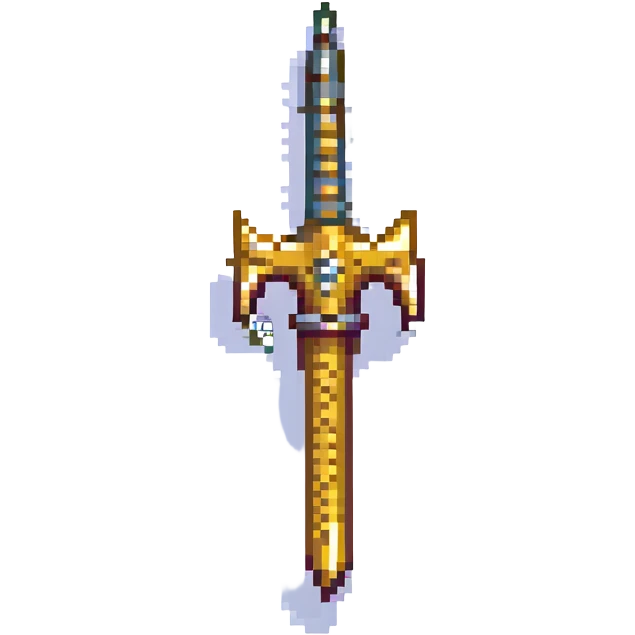 golden trident pixel art style emoji