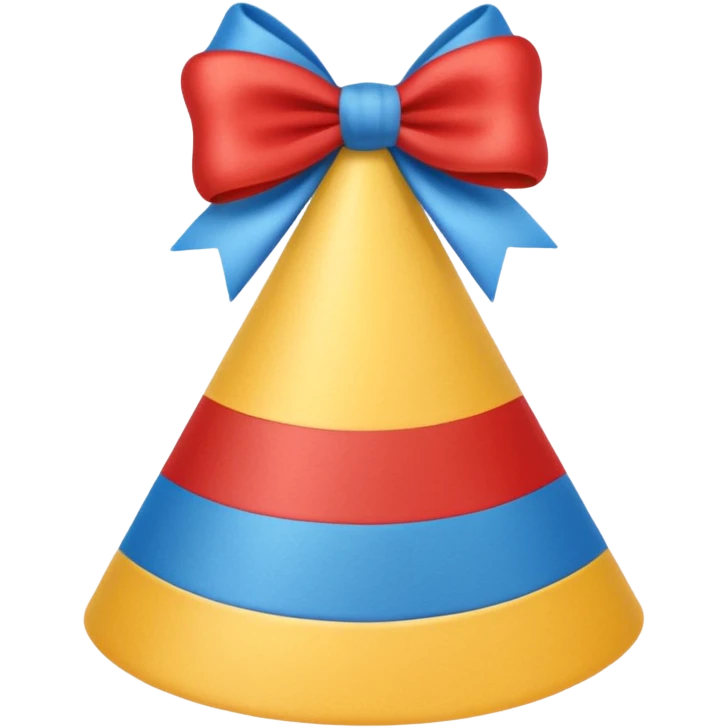 birthday hat with a bow, classic party colors emoji