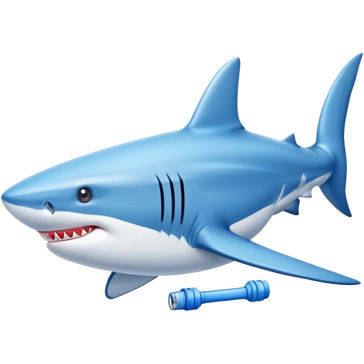Shark wearing three blue nike kicks emoji