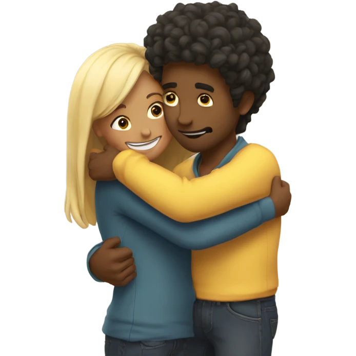 People hugging and 1 person this shhhhing  emoji