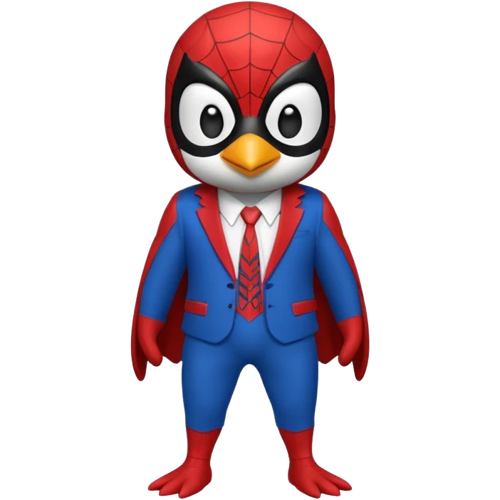 Penguin spiderman without a cape emoji