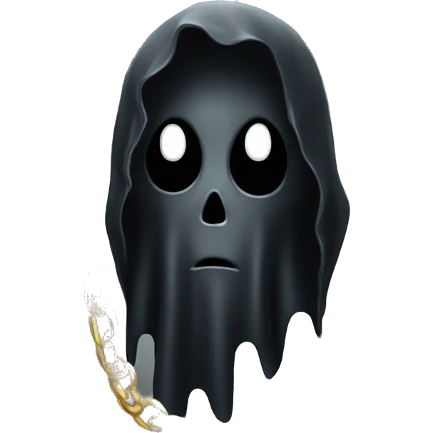 black ghost with gold chain and money emoji