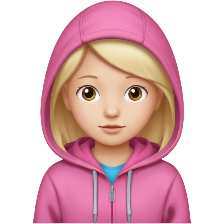 girl kid in pink hoodie emoji