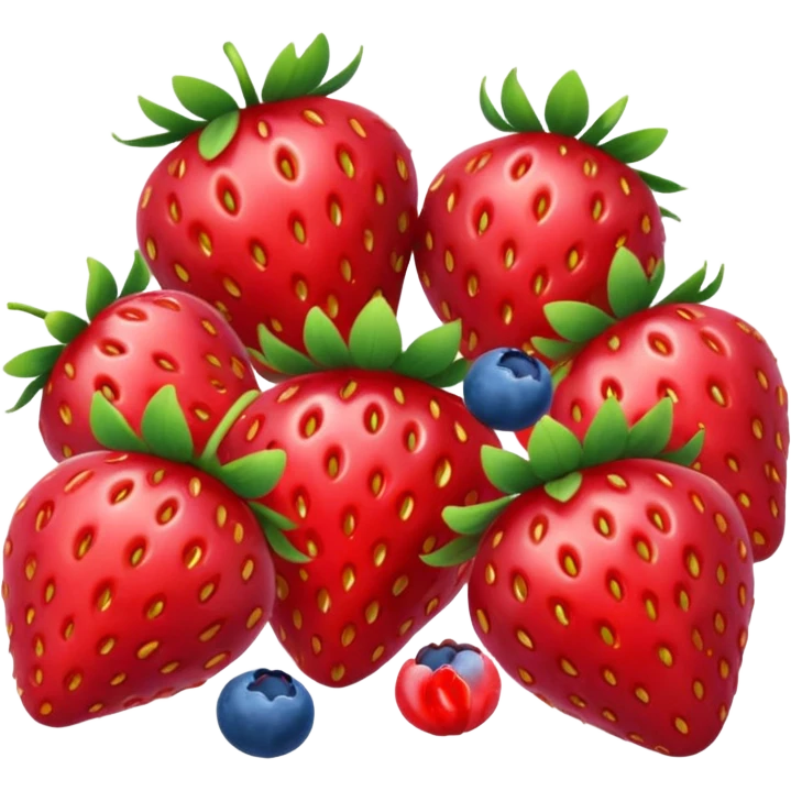 strawberries, blueberries, raspberries fun emoji
