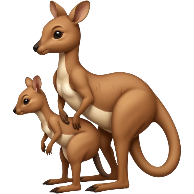 A kangaroo which has its baby kangaroo in its pouch(marsupium) emoji