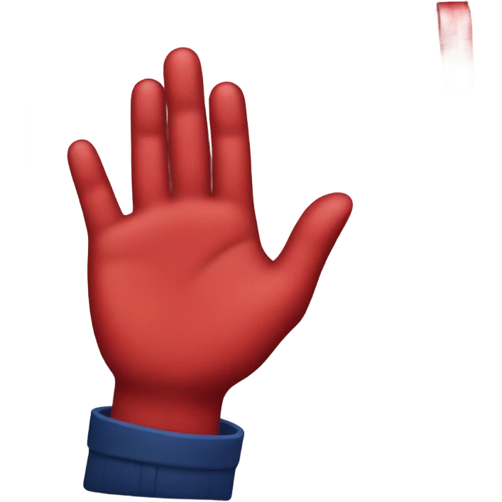 a hand with a red manicure holds a dark blue diary emoji