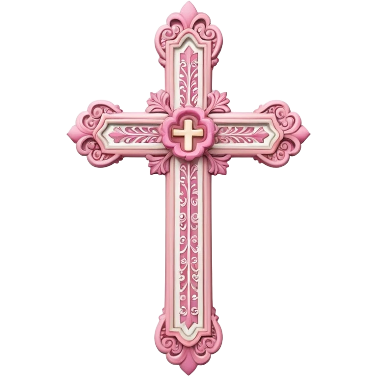Pink and white cross emoji