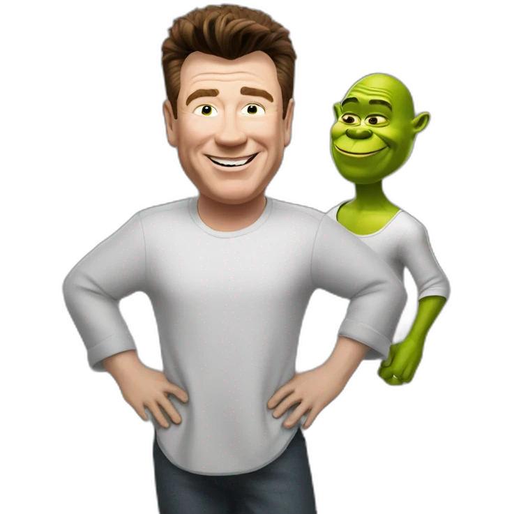 Rick astley with shrek emoji
