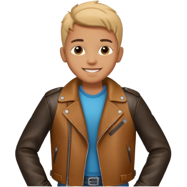 Boy in leather jocket, full body, different colors leather jocket, close up emoji
