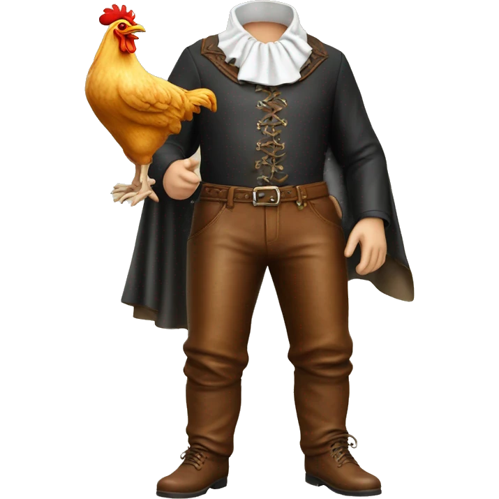 German man wearing Bavaria leather pants with chicken Head emoji