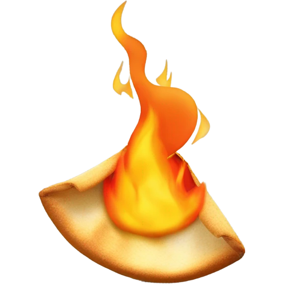 fortune cookie in fire emoji