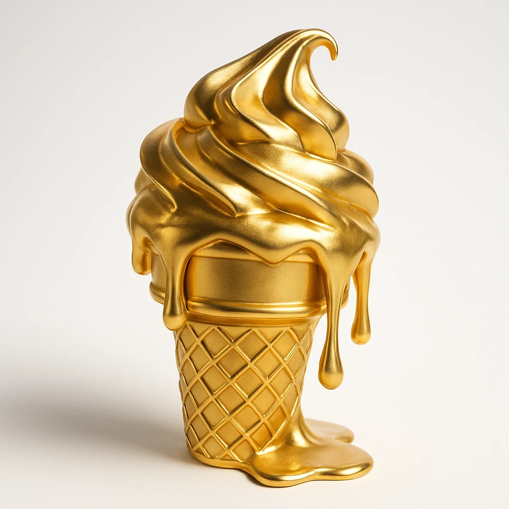 happy children with melting ice cream cones emoji