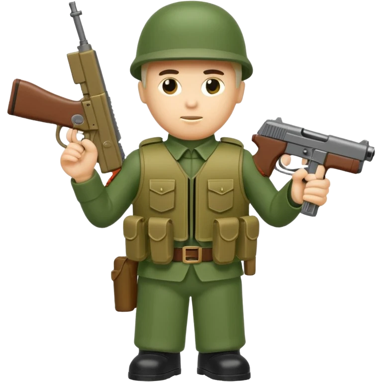 toy soldier with 2 guns and bulletproof vest  emoji