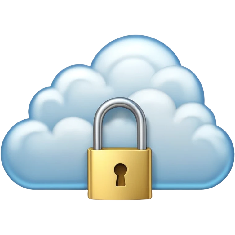 a cloud with a glowing padlock emoji