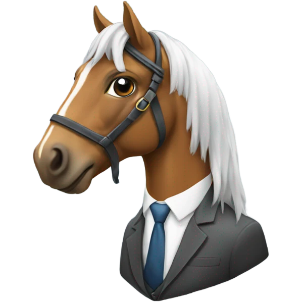 Horse wearing a tie emoji