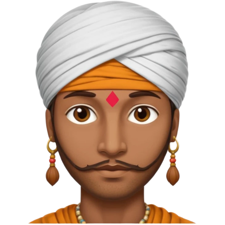 Indian guy with long face and brown hair emoji