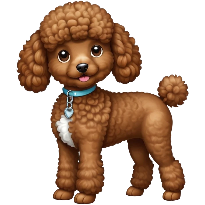 Brown poodle with white tummy emoji