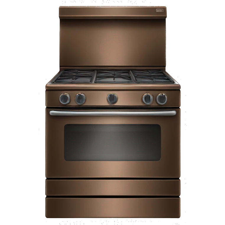 Realistic isolated bronze glass top stove oven. emoji