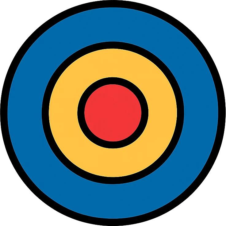 British Air Force WW2 roundel, colored icon, clean lines emoji
