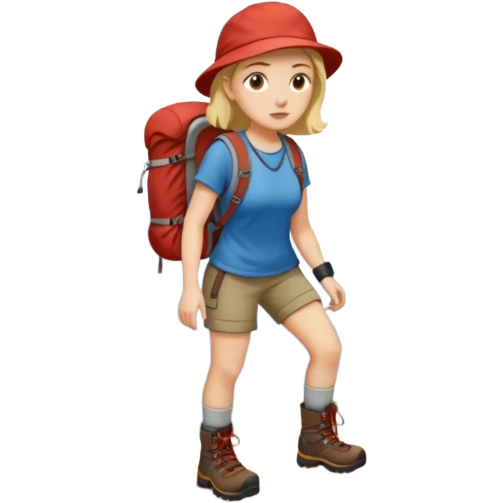 a woman hiking  emoji