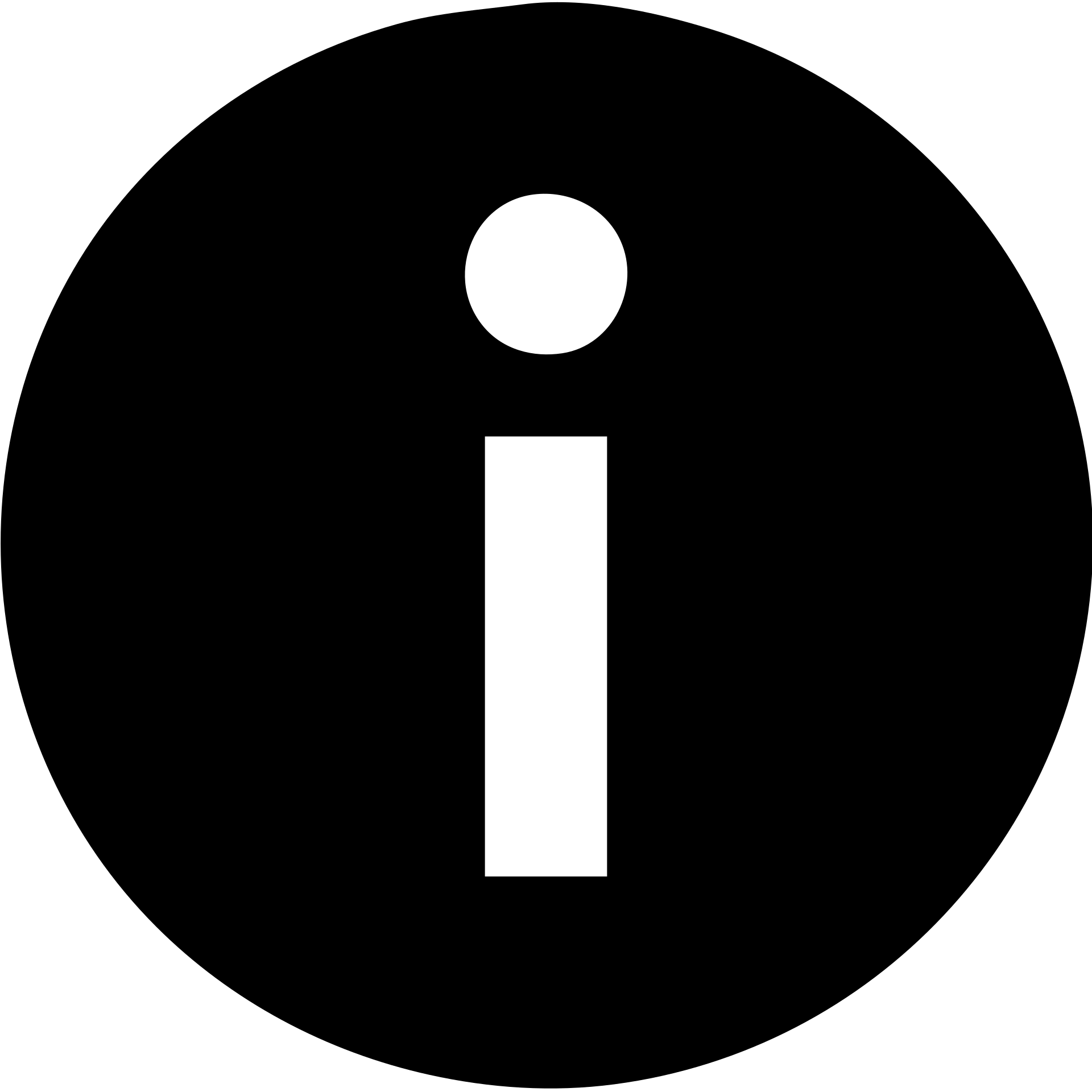 minimalist information icon with letter i in a solid black filled circle emoji