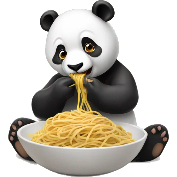 Panda eating spaghetti ￼ emoji