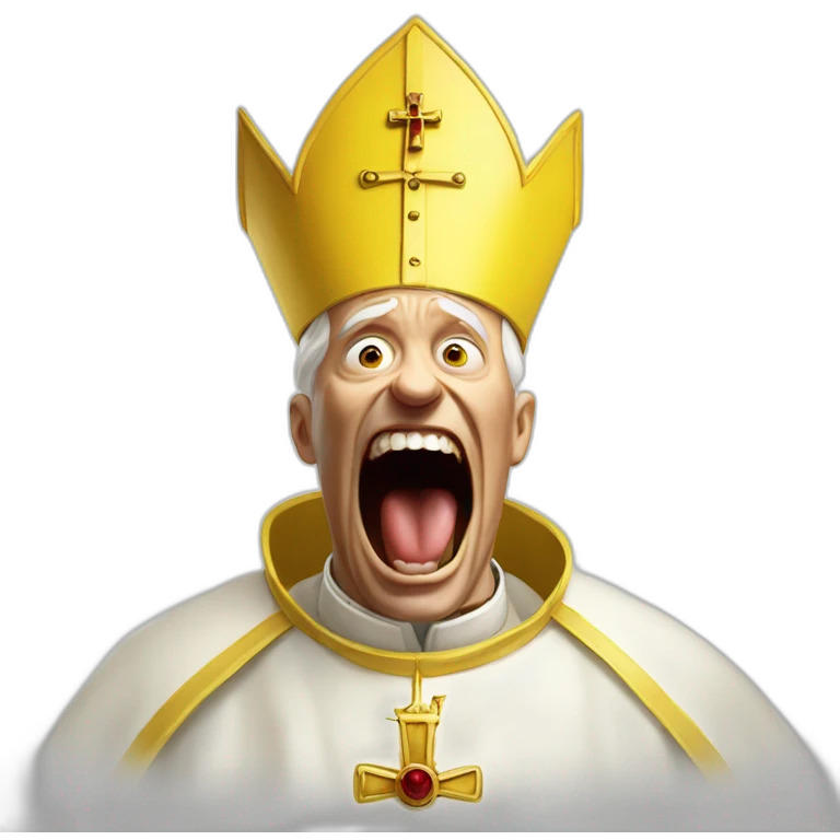 The Screaming yellow pope  emoji