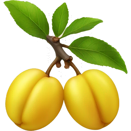 yellow plum isolated emoji