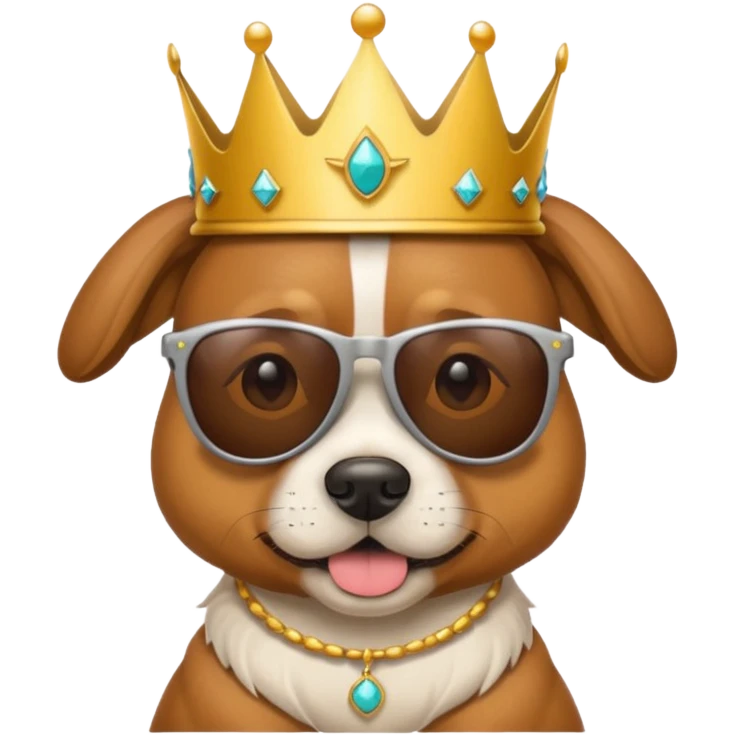 dog with a crown and a sunglasses emoji