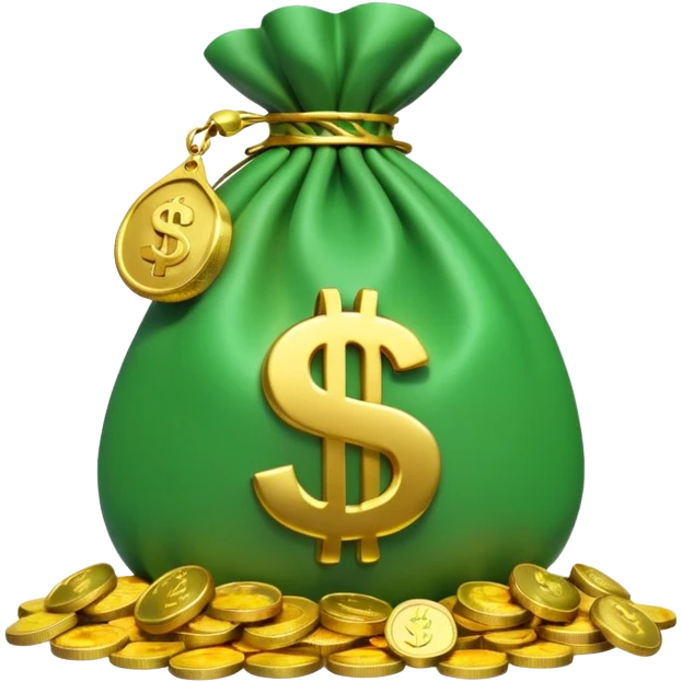 3d cute simple minimalist money bag emoji