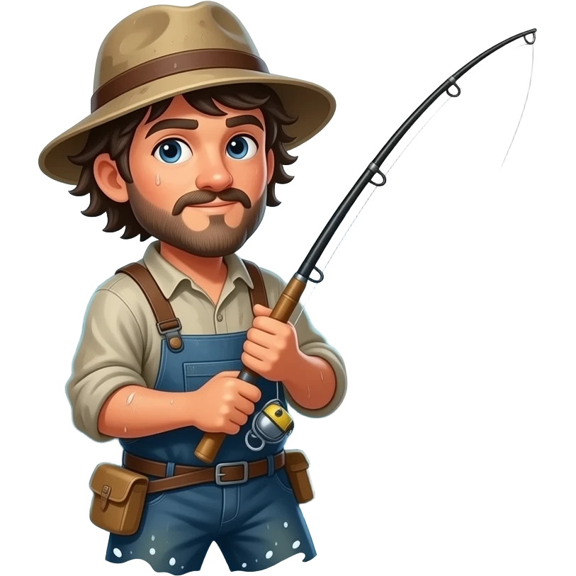 huge waves splashing a fisherman emoji