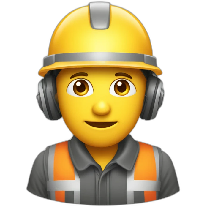 poulpe avec casque de chantier emoji