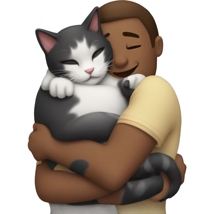 Hugging a cat emoji