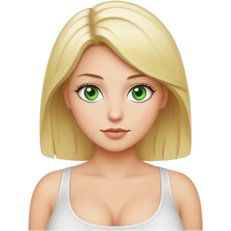 Naked blonde woman green eyes big boobs emoji